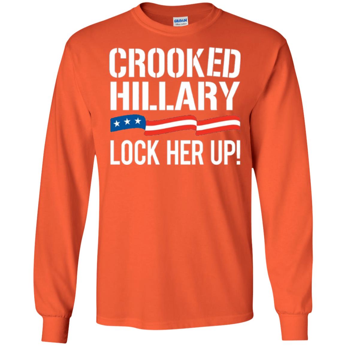 Crooked Hillary Lock Her Up T-shirt Orange