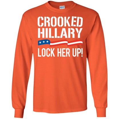 Crooked Hillary Lock Her Up T-shirt Orange