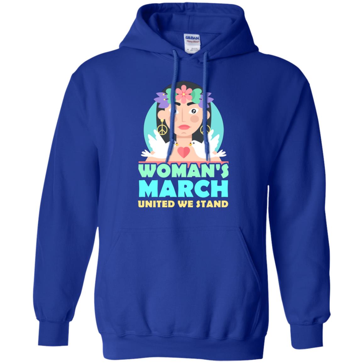 Woman Right T-shirt Womans March United We Stand Royal