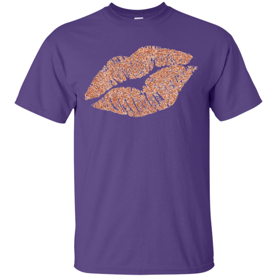 Rose Gold Lipstick Kiss Shirt Purple