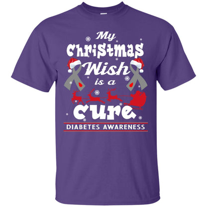 My Christmas Wish Is A Cure Diabetes Awareness X-mas Gift Shirt Purple