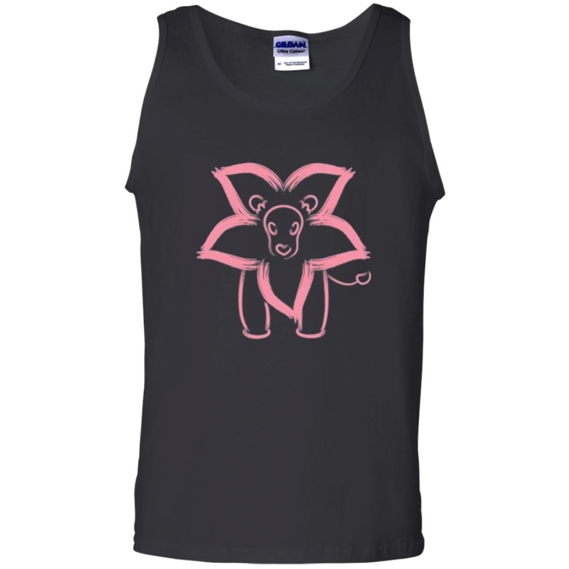Cartoon T-shirt Flower Lion Outline Graphic Black