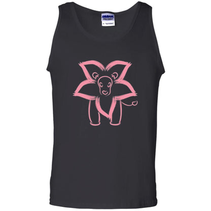 Cartoon T-shirt Flower Lion Outline Graphic Black