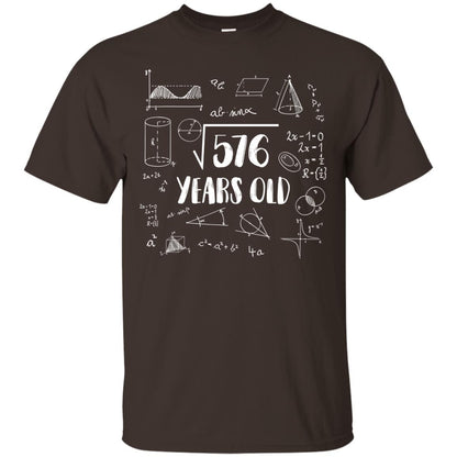 Square Root Of 576 24th Birthday 24 Years Old Math T-shirt Dark Chocolate