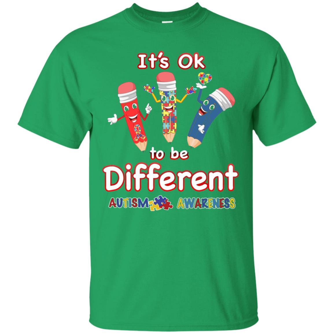Its Ok To Be Different Autism Awareness T-shirt Irish Green