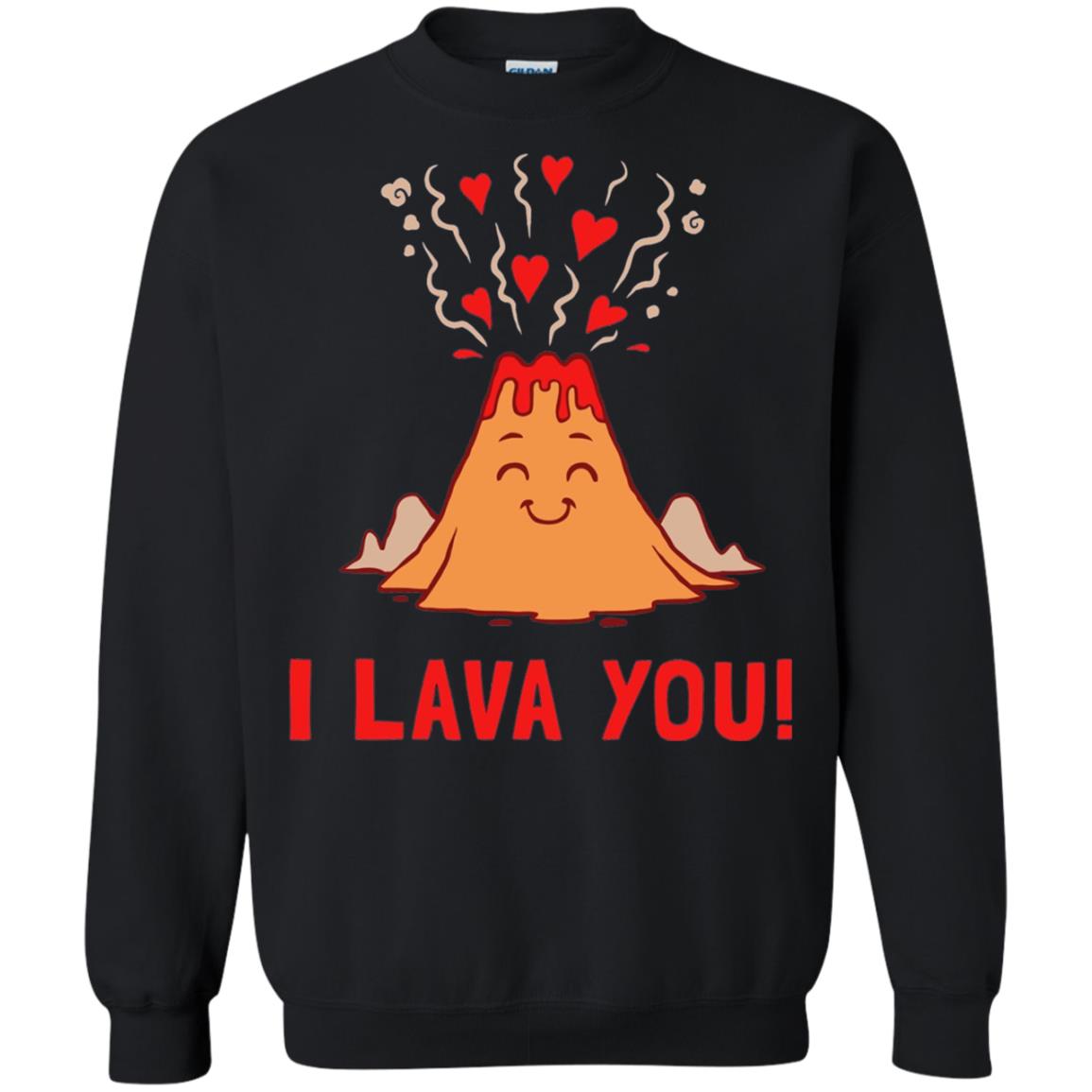 Funny Volcano Valentines Love T-shirt I Lava You T-shirt Black