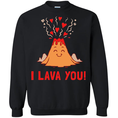 Funny Volcano Valentines Love T-shirt I Lava You T-shirt Black