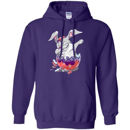Funny Dabbing Bunny T-shirt For Kids Easter Gift Purple