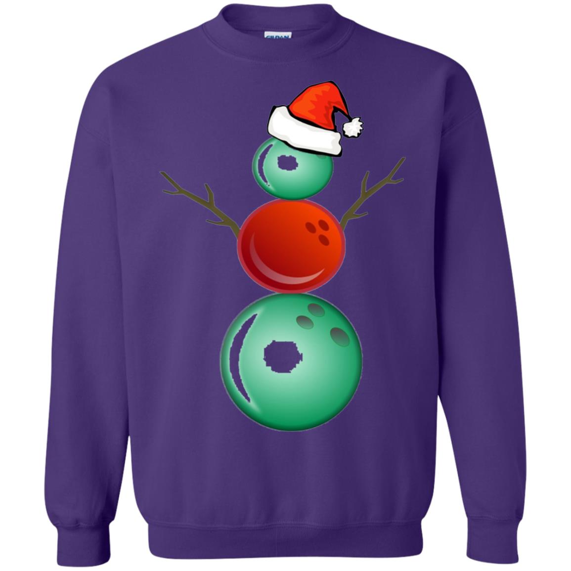 Funny Christmas Shirts Bowling Snowman Purple