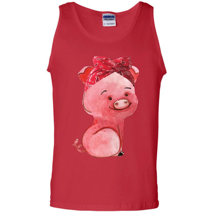 Pig Bandana Cute Pig Lovers Shirt For Girl And Women Red