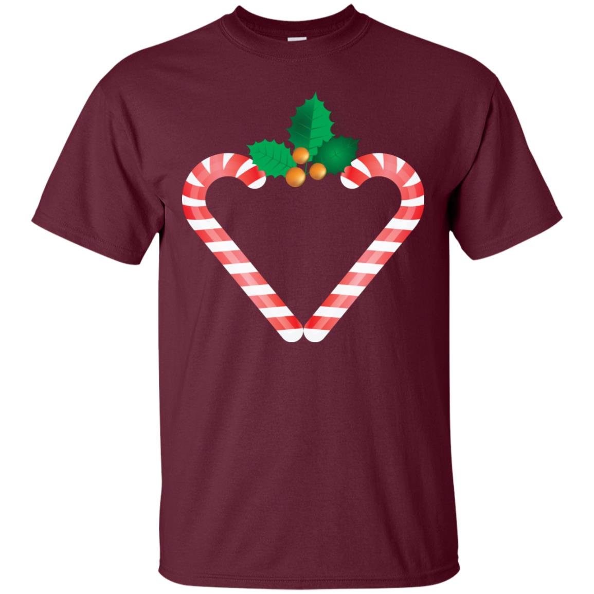Heart Icon Candy X-mas Gift Shirt Maroon