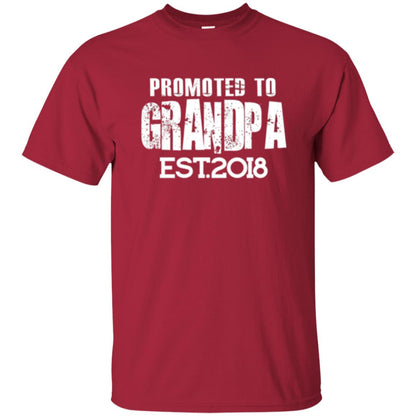 Papa T-shirt Promoted To Grandpa Est 2018 T-shirt Cardinal