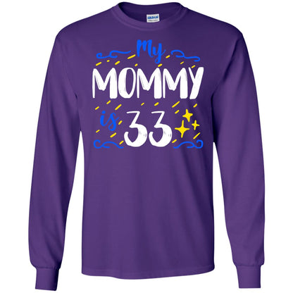 My Mommy Is 33 33rd Birthday Mommy Shirt For Sons Or Daughters Purple
