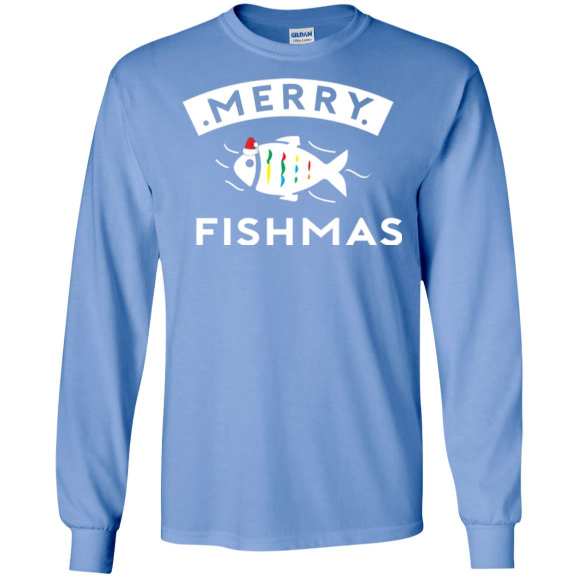Merry Christmas Fisherman T-shirt Merry Fishmas Carolina Blue