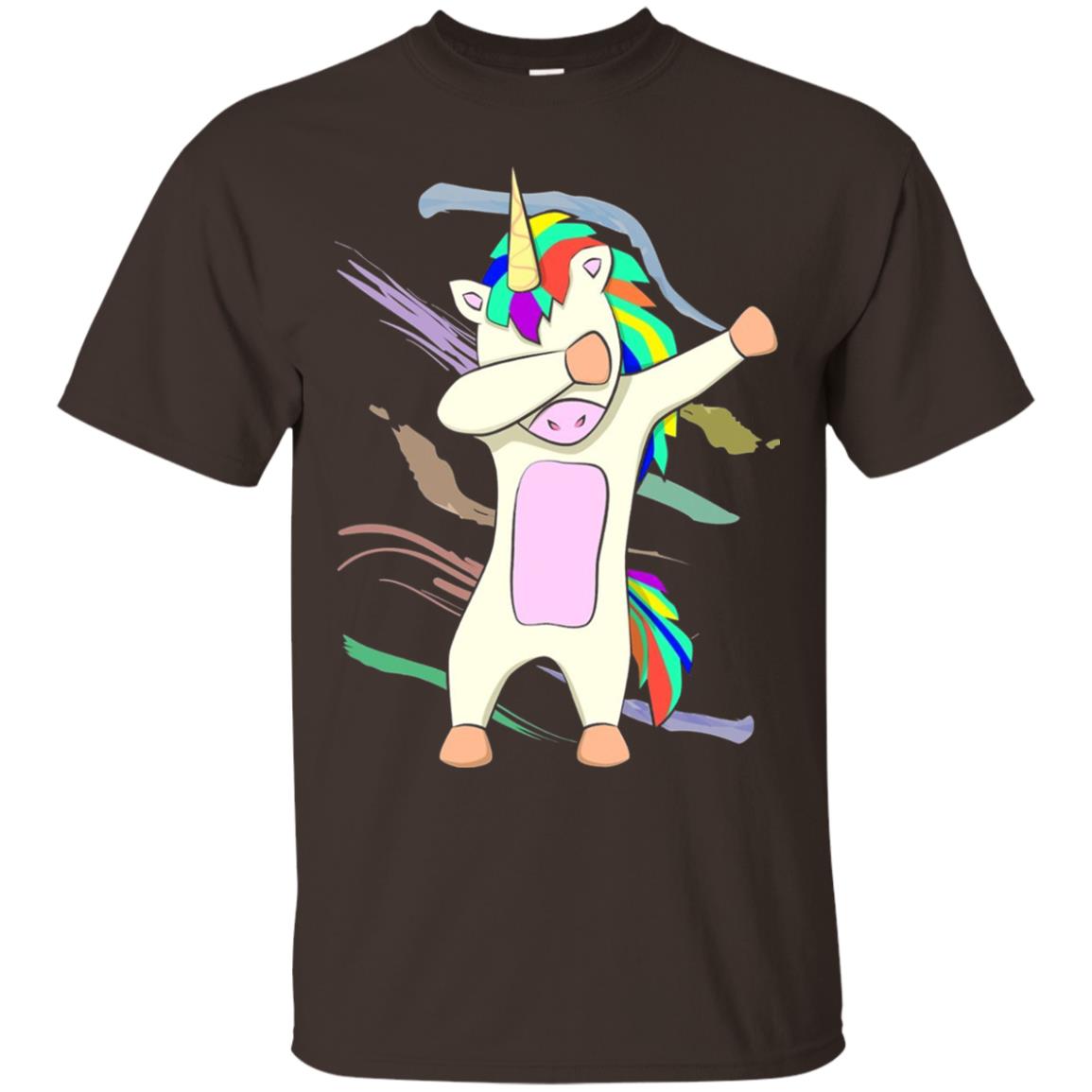 Magical Dabbing Unicorn Funny T-shirt Dark Chocolate