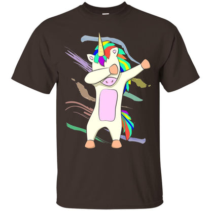 Magical Dabbing Unicorn Funny T-shirt Dark Chocolate