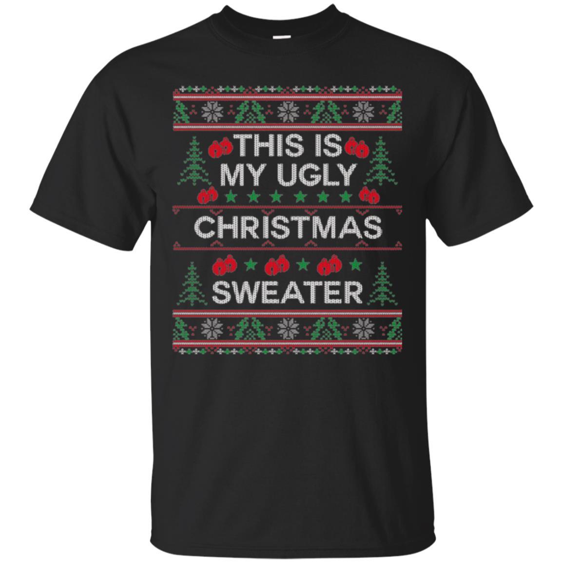 Christmas T-shirt This Is My Ugly Christmas Sweater Black