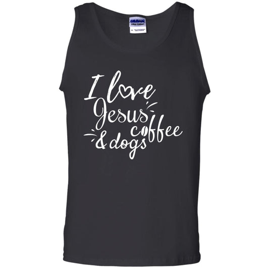 I Love Jesus Coffee And Dogs Christian T-shirt Black
