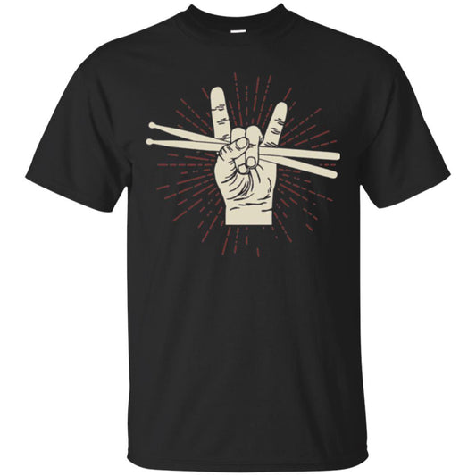 Drummer T-shirt Drumsticks Percussion Rock Black