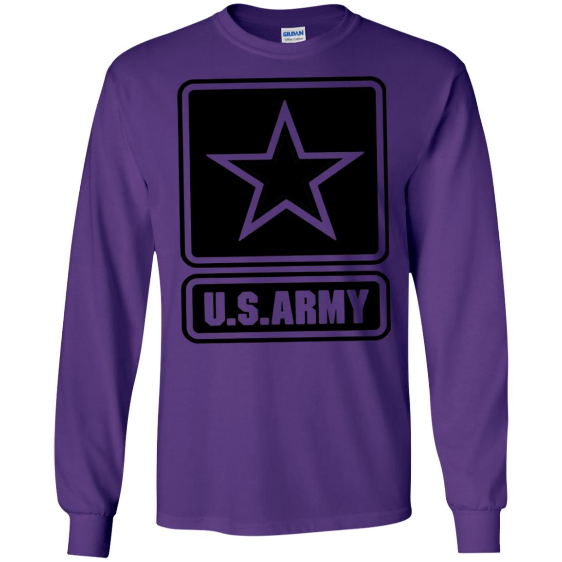 Us Army Black Logo United States Design T-shirt Purple