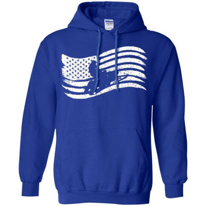 Snowmobile Rider T-shirt American Flag Royal