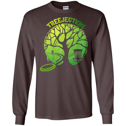 Funny Disc Golf T-shirt Treejection Dark Chocolate