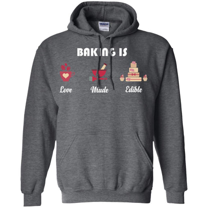 Baker T-shirt Baking Is Love Made Edible Dark Heather