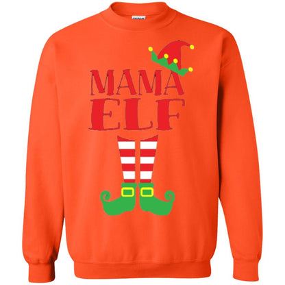 Family Christmas T-shirt Mama Elf T-shirt Orange