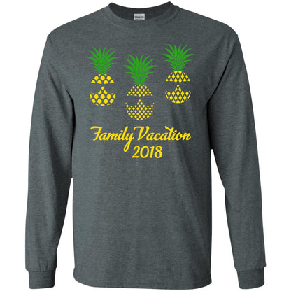 Family Vacation 2018 Shirt Hawaii Pineapple Sunglasses Dark Heather