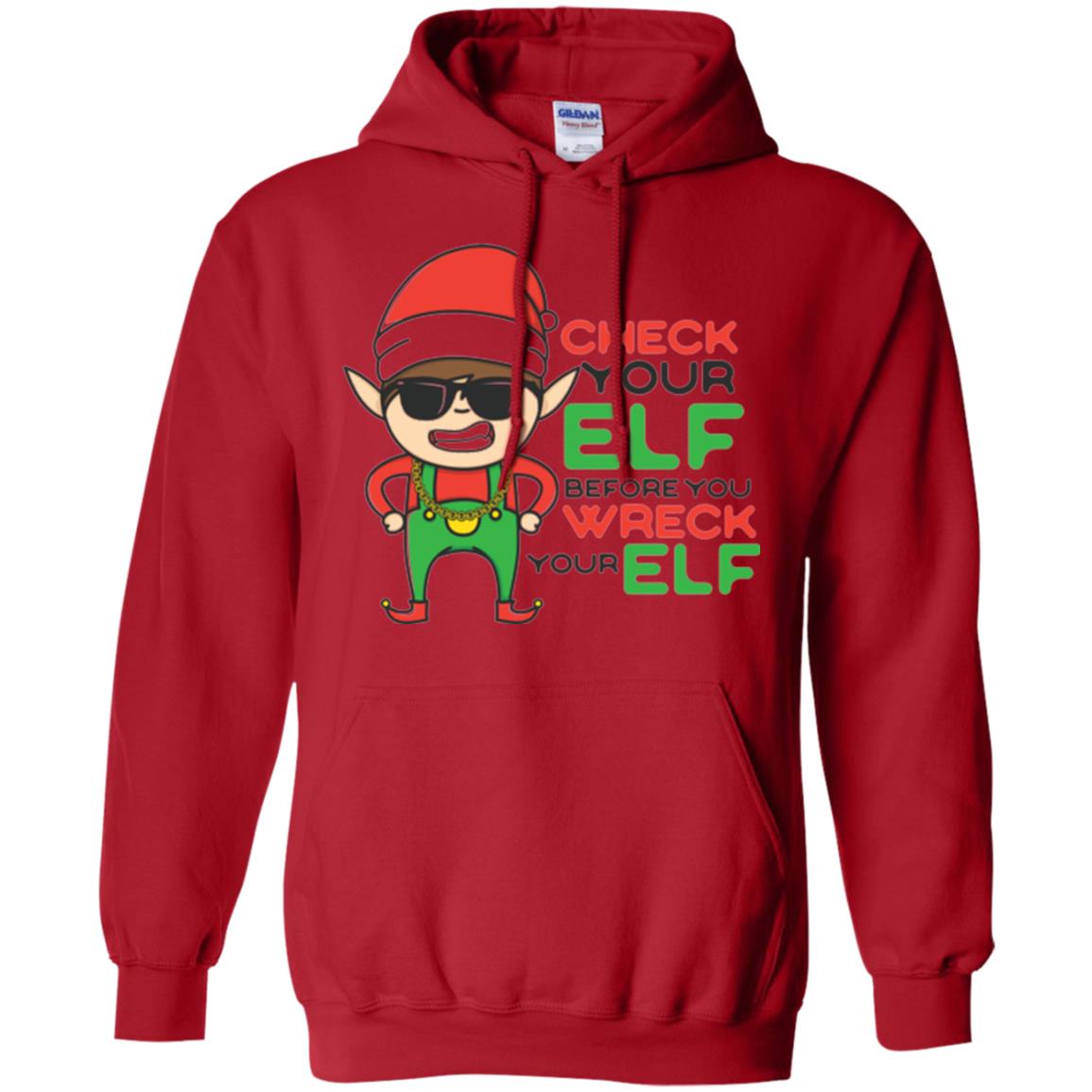 Christmas T-shirt Check Your Elf Before You Wreck Your Elf Red