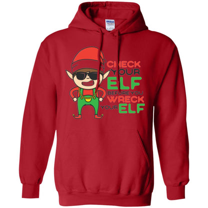 Christmas T-shirt Check Your Elf Before You Wreck Your Elf Red