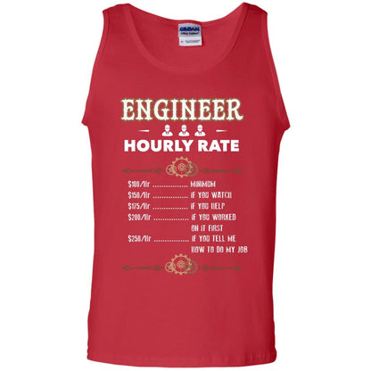 Engineer Hourly Rate Shirt For Mens Or Womens Red