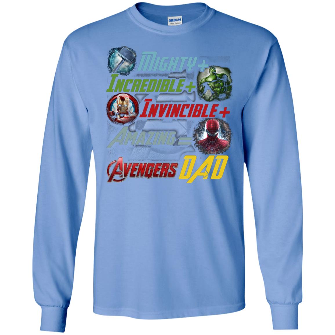 Mighty Incredible Invincible Amazing Dad Movie Fan T-shirt Carolina Blue