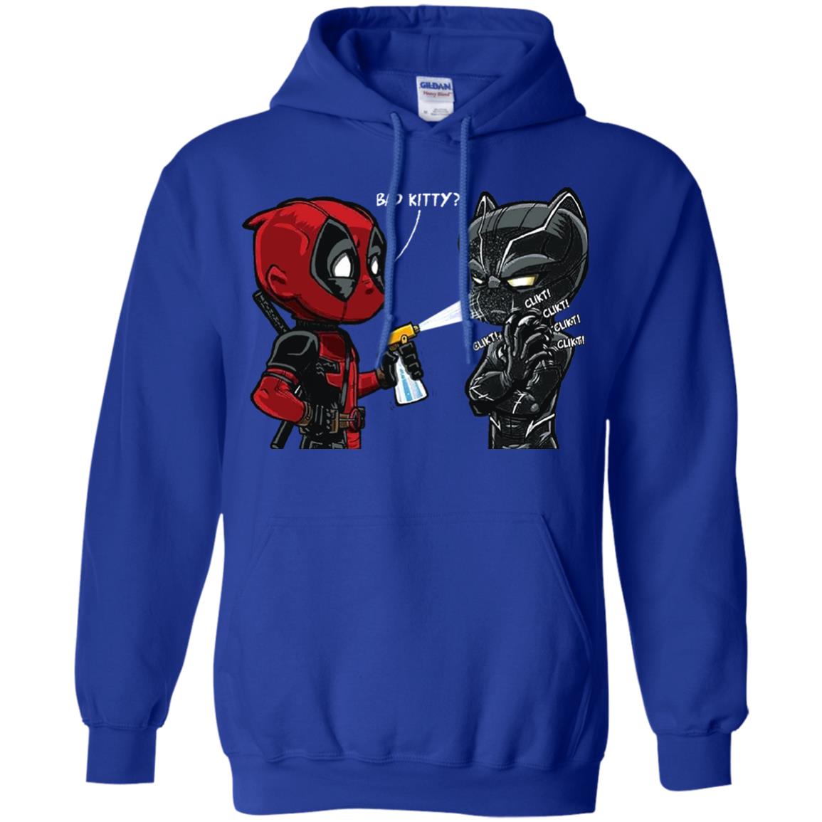 Deadpool Black Panther Bad Kitty Film Lover T-shirt Royal