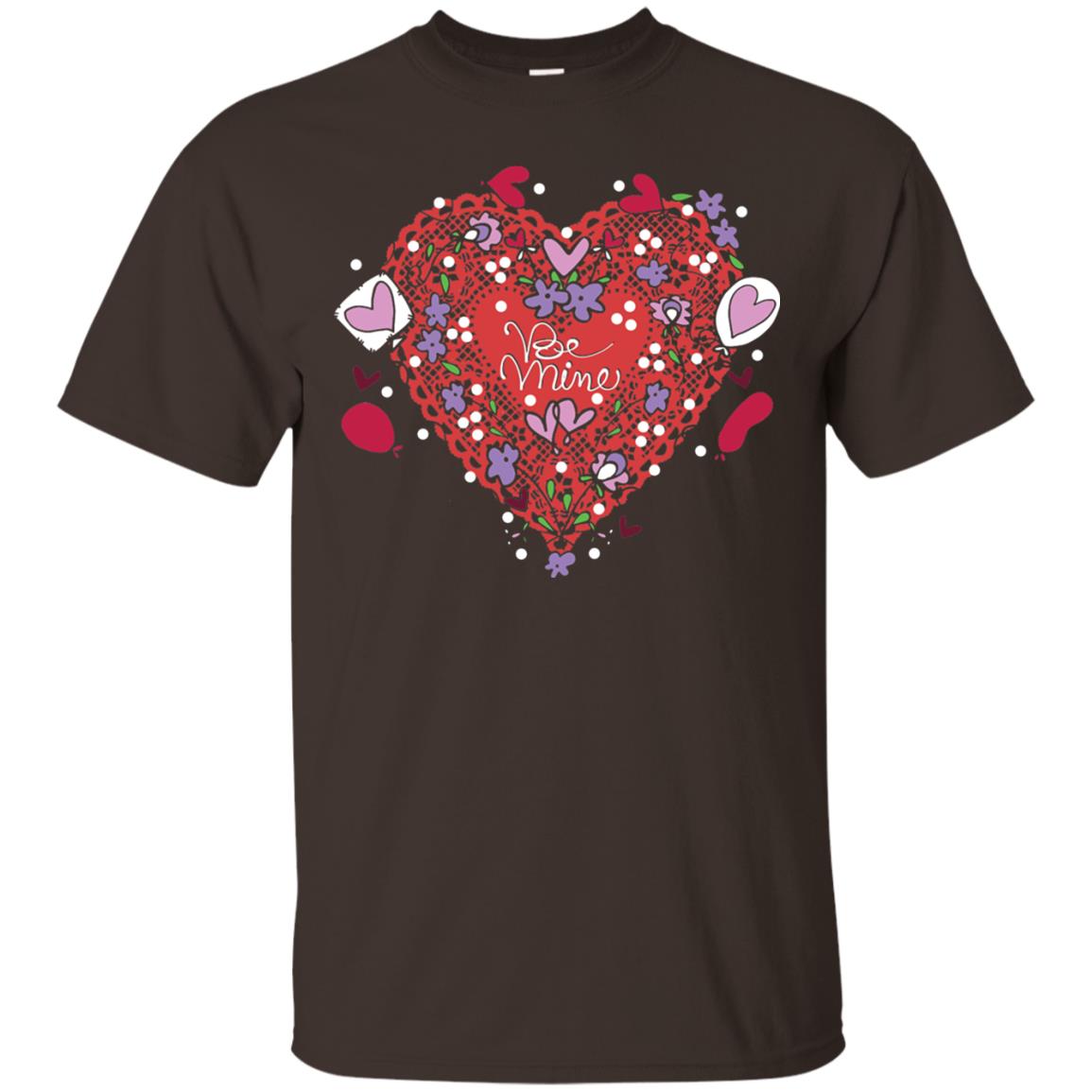 Lace Hearts Balloons Flowers T-shirt Dark Chocolate