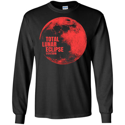 Total Lunar Eclipse 2018 Blood Full Red Moon T-shirt Black