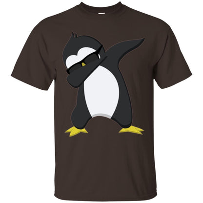 Christmas T-shirt Dabbing Penguin T-shirt Dark Chocolate