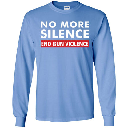 No More Silence End Gun Violence Anti-gun T-shirt Carolina Blue