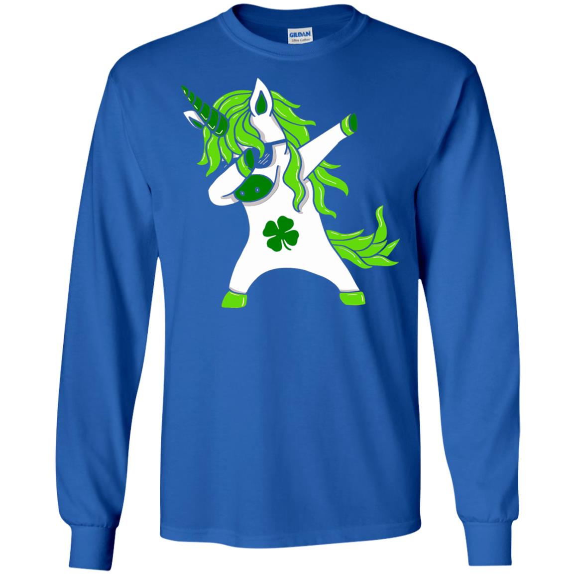 Dabbing Unicorn St Patricks Day Lepricorn T-shirt Royal