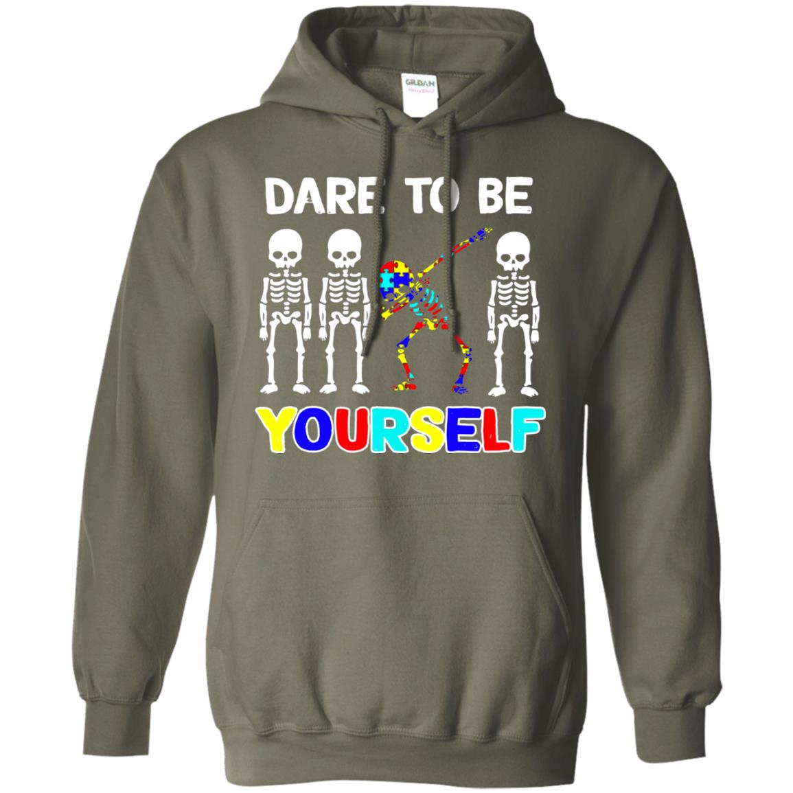 Dare To Be Yourself Autism Awareness Shirt Military Green