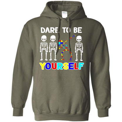 Dare To Be Yourself Autism Awareness Shirt Military Green