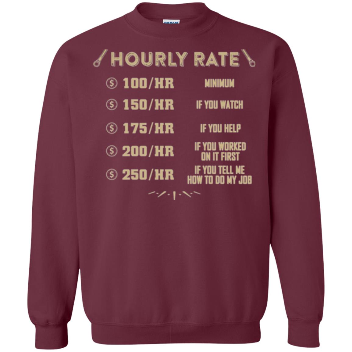 Mechanic T-shirt Mechanic Hourly Rate Maroon