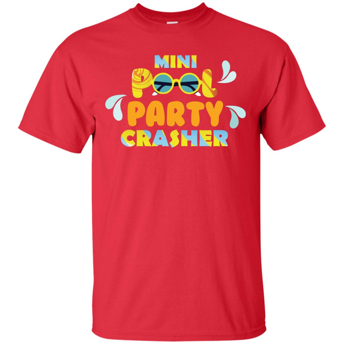 Mini Pool Party Crasher Summer Vacation T-shirt Red