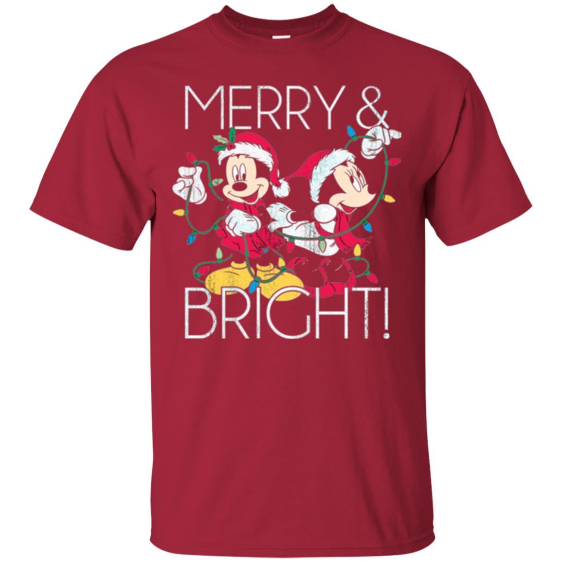 Disney Mickey Mouse T-shirt Merry And Bright Christmas Cardinal