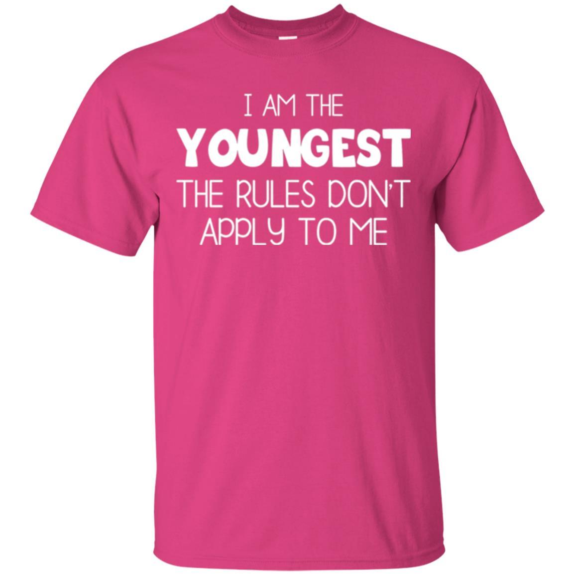 Family T-shirt I Am The Youngest The Rules Don't Apply To Me Heliconia