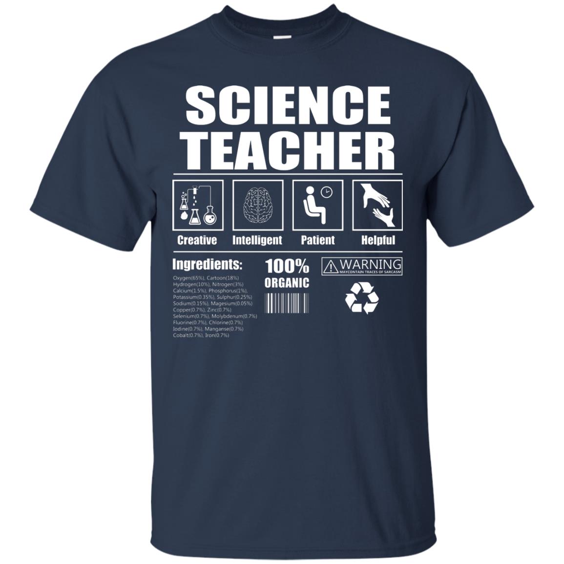 Science Teacher Shirt Creative Intelligent Patient Helpful Navy