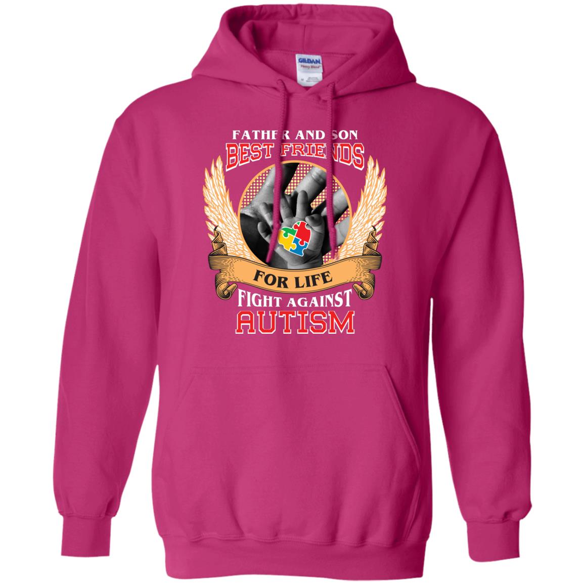 Autism Awareness T-shirt Father And Son Best Friends Heliconia