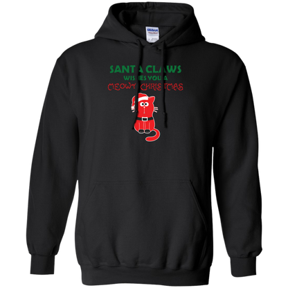 Christmas T-shirt Santa Claws Wishes You A Meowy Christmas Black