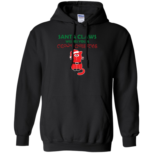 Christmas T-shirt Santa Claws Wishes You A Meowy Christmas Black