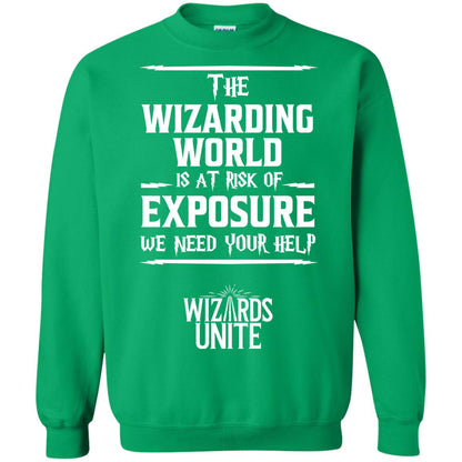 The Wizarding World Is At Risk Of Exposure Harry Potter T-shirt Irish Green